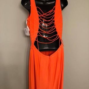 Orange jersey dress